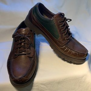 Rockport Vintage Leather Gore Tex Vibram Oxford Shoes Size 12 Brown & Green